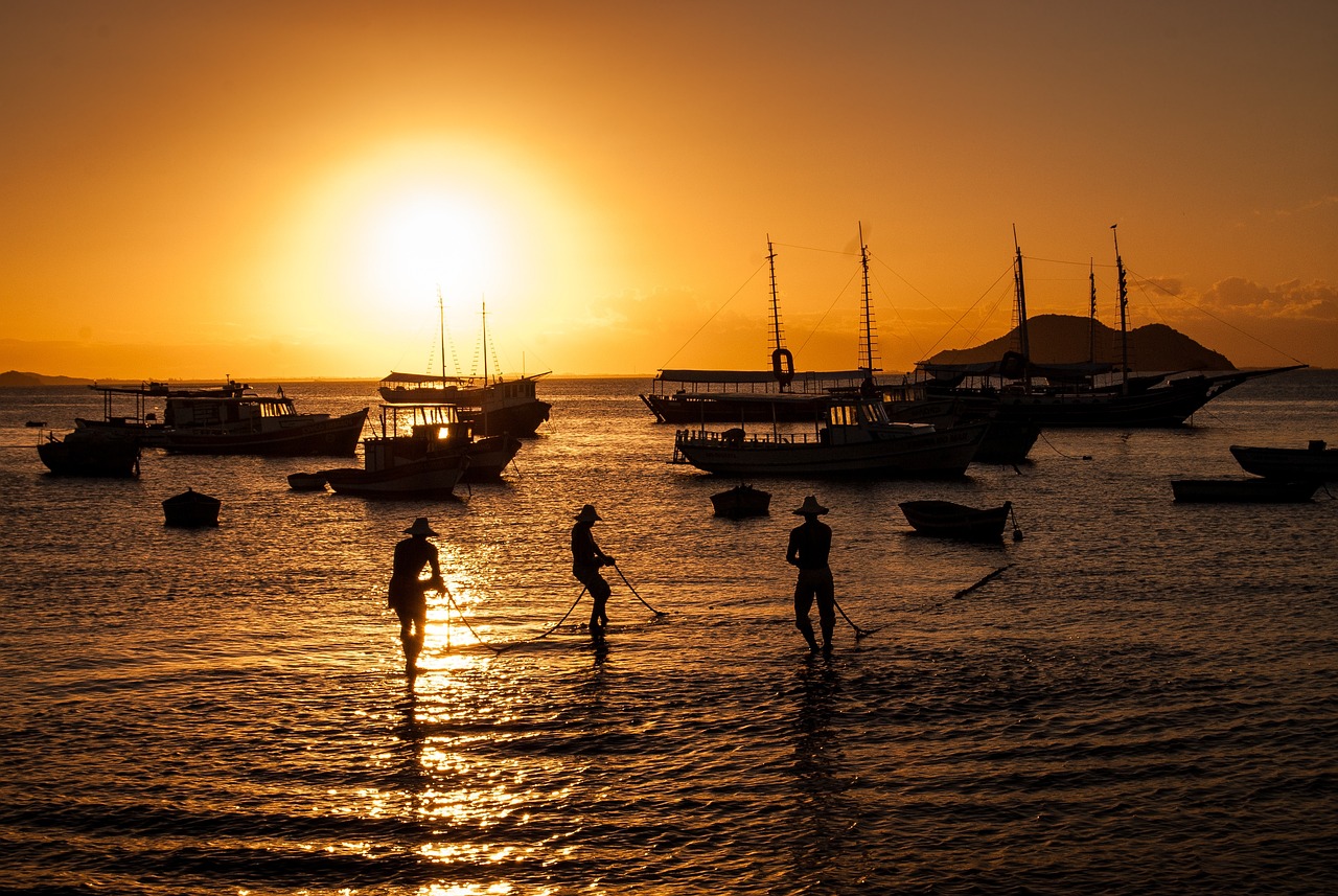 sunset, brazil, beach